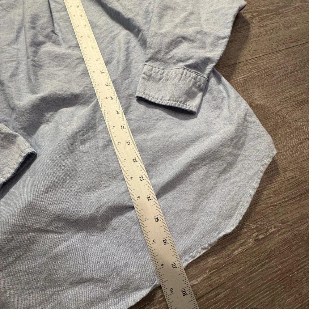 Ralph Lauren Shirt Boys 18 Blue Chambray Cotton Oxford Classic Flesh Pony OCBD
